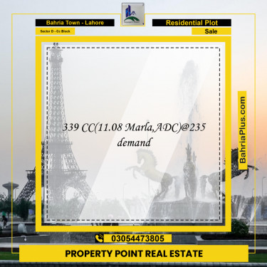 11.08 Marla Residential Plot for Sale in Sector D - CC Block -  Bahria Town, Lahore - (BP-244280)