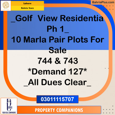 Residential Plot for Sale in Bahria Town, Lahore - (BP-244436)