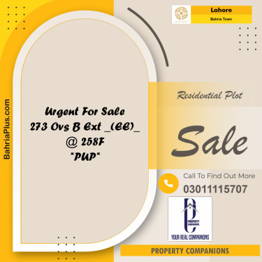 Residential Plot for Sale in Bahria Town, Lahore - (BP-244437)