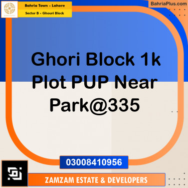 1 Kanal Residential Plot for Sale in Sector B - Ghouri Block -  Bahria Town, Lahore - (BP-244538)
