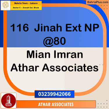 5 Marla Residential Plot for Sale in Sector E - Jinnah Ext. Block -  Bahria Town, Lahore - (BP-244545)