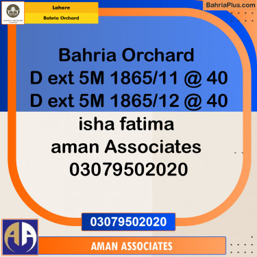 Residential Plot for Sale in Bahria Orchard, Lahore - (BP-244569)
