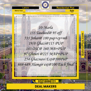 Residential Plot for Sale in Bahria Town, Lahore - (BP-244674)