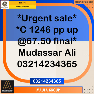 Residential Plot for Sale in Bahria Orchard, Lahore - (BP-244702)