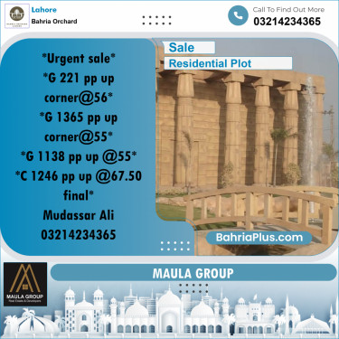 Residential Plot for Sale in Bahria Orchard, Lahore - (BP-244704)