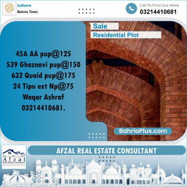 Residential Plot for Sale in Bahria Town, Lahore - (BP-244724)