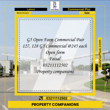 Commercial Plot for Sale in Bahria Orchard, Lahore - (BP-244725)