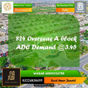 Residential Plot for Sale in Overseas A -  Bahria Town, Lahore - (BP-244767)