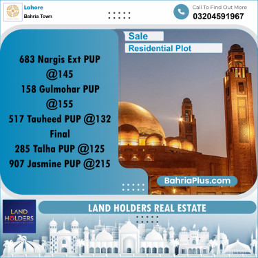Residential Plot for Sale in Bahria Town, Lahore - (BP-244831)