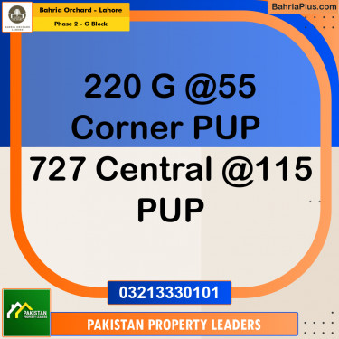 5 Marla Residential Plot for Sale in Phase 2 - G Block -  Bahria Orchard, Lahore - (BP-244866)