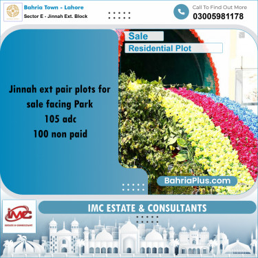 5 Marla Residential Plot for Sale in Sector E - Jinnah Ext. Block -  Bahria Town, Lahore - (BP-244903)
