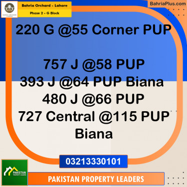 5 Marla Residential Plot for Sale in Phase 2 - G Block -  Bahria Orchard, Lahore - (BP-244927)