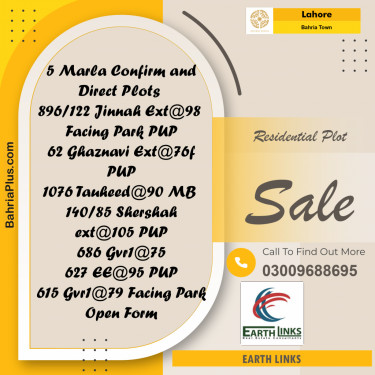 Residential Plot for Sale in Bahria Town, Lahore - (BP-244966)