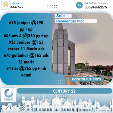 10 Marla Residential Plot for Sale in Bahria Town, Lahore - (BP-245081)