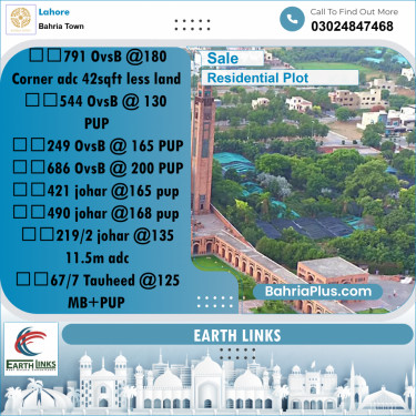 10 Marla Residential Plot for Sale in Bahria Town, Lahore - (BP-245156)
