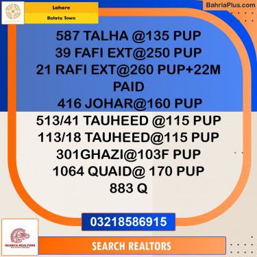 Residential Plot for Sale in Bahria Town, Lahore - (BP-245169)