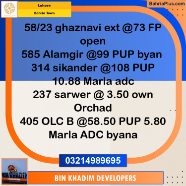Residential Plot for Sale in Bahria Town, Lahore - (BP-245216)