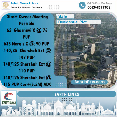 5 Marla Residential Plot for Sale in Sector F - Ghaznavi Ext. Block -  Bahria Town, Lahore - (BP-245252)