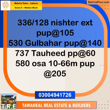 5 Marla Residential Plot for Sale in Sector E - Nishtar Block -  Bahria Town, Lahore - (BP-245268)