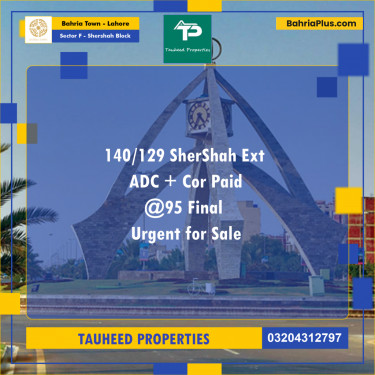 5 Marla Residential Plot for Sale in Sector F - Shershah Block -  Bahria Town, Lahore - (BP-245319)