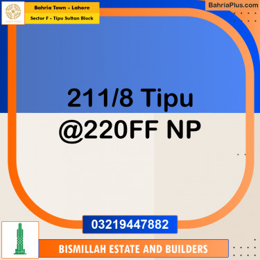 1 Kanal Residential Plot for Sale in Sector F - Tipu Sultan Block -  Bahria Town, Lahore - (BP-245335)