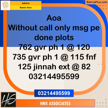 Residential Plot for Sale in Bahria Town, Lahore - (BP-245411)