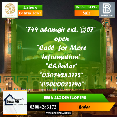 Residential Plot for Sale in Bahria Town, Lahore - (BP-245456)
