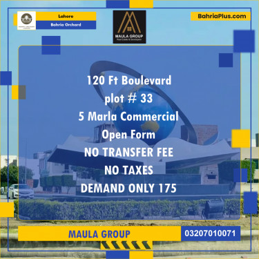 Commercial Plot for Sale in Bahria Orchard, Lahore - (BP-245524)