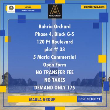 Commercial Plot for Sale in Bahria Orchard, Lahore - (BP-245526)
