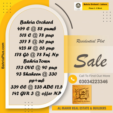 Residential Plot for Sale in Phase 2 - C Block -  Bahria Orchard, Lahore - (BP-245567)