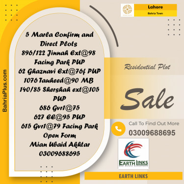Residential Plot for Sale in Bahria Town, Lahore - (BP-245568)