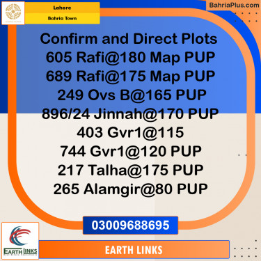 Residential Plot for Sale in Bahria Town, Lahore - (BP-245569)