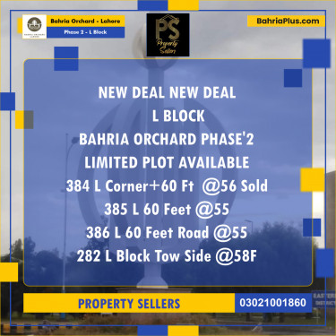5 Marla Residential Plot for Sale in Phase 2 - L Block -  Bahria Orchard, Lahore - (BP-245580)