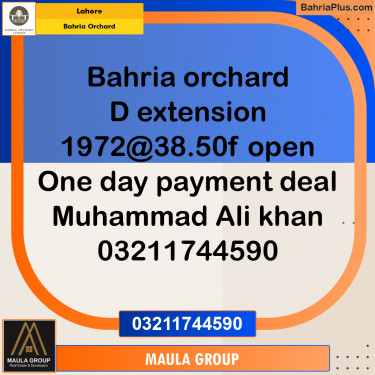 Residential Plot for Sale in Bahria Orchard, Lahore - (BP-245609)