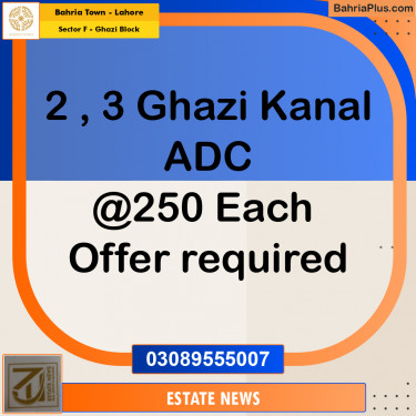 Residential Plot for Sale in Sector F - Ghazi Block -  Bahria Town, Lahore - (BP-245619)