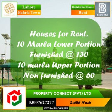 Residential House for Rent in Bahria Town, Lahore - (BP-245646)