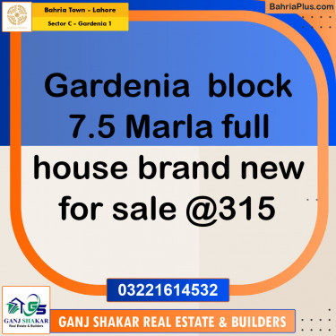 7.5 Marla Residential House for Sale in Sector C - Gardenia 1 -  Bahria Town, Lahore - (BP-245761)