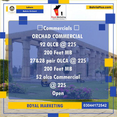 Commercial Plot for Sale in Bahria Orchard, Lahore - (BP-245853)