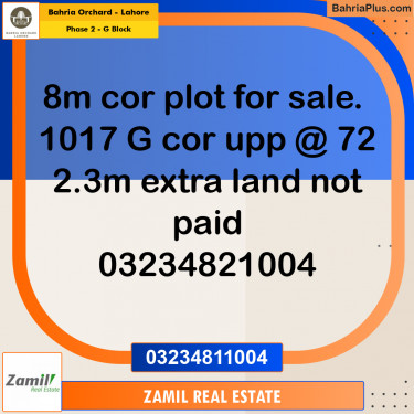 8 Marla Residential Plot for Sale in Phase 2 - G Block -  Bahria Orchard, Lahore - (BP-245903)