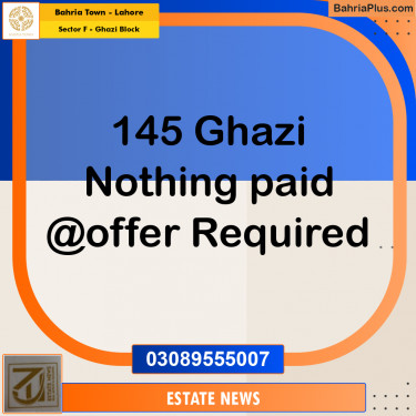 Residential Plot for Sale in Sector F - Ghazi Block -  Bahria Town, Lahore - (BP-246006)