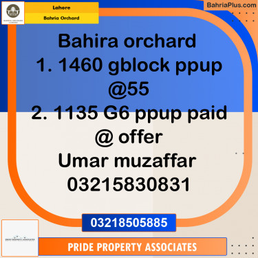 10 Marla Residential Plot for Sale in Bahria Orchard, Lahore - (BP-246021)