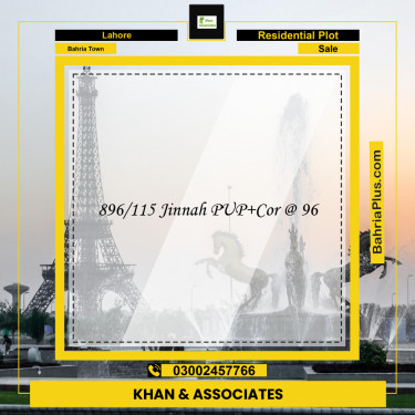 Residential Plot for Sale in Bahria Town, Lahore - (BP-246039)