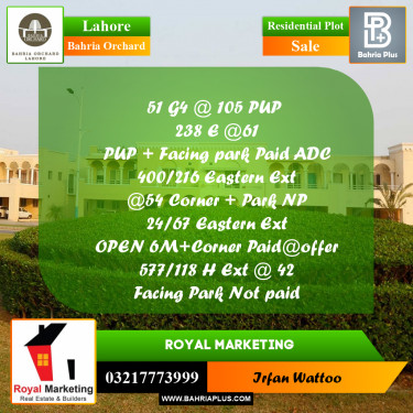 Residential Plot for Sale in Bahria Orchard, Lahore - (BP-246415)