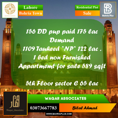 Residential Plot for Sale in Bahria Town, Lahore - (BP-246438)