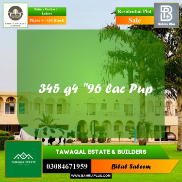 10 Marla Residential Plot for Sale in Phase 4 - G4 Block -  Bahria Orchard, Lahore - (BP-246568)