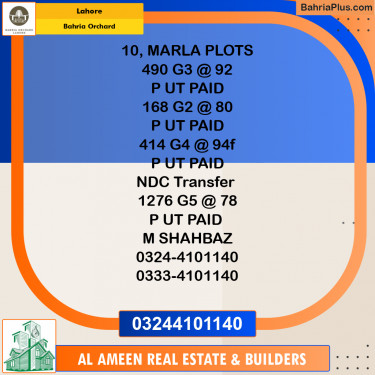 Residential Plot for Sale in Bahria Orchard, Lahore - (BP-246595)