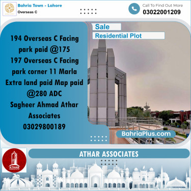 10 Marla Residential Plot for Sale in Overseas C -  Bahria Town, Lahore - (BP-246639)