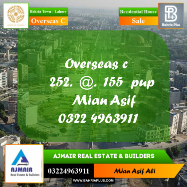 Residential House for Sale in Overseas C -  Bahria Town, Lahore - (BP-246692)