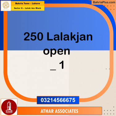 5 Marla Residential Plot for Sale in Sector G - Lalak Jan Block -  Bahria Town, Lahore - (BP-246711)