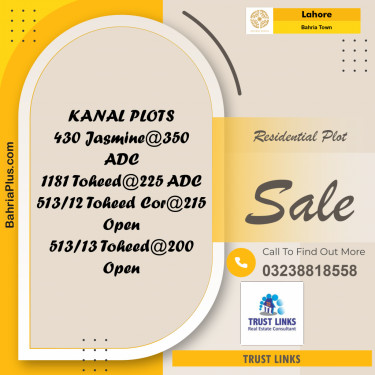 Residential Plot for Sale in Bahria Town, Lahore - (BP-246764)